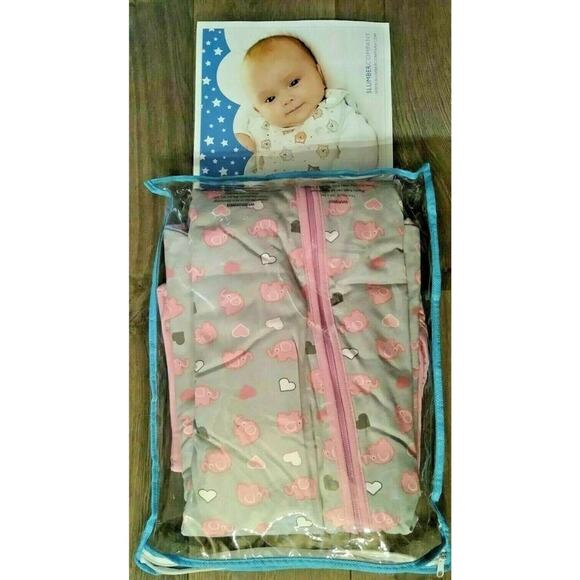 Slumbersac Pink Elephants/Grey/White Size 2. 6-18 months Adorable! - FAST SHIP! - Picture 2 of 4